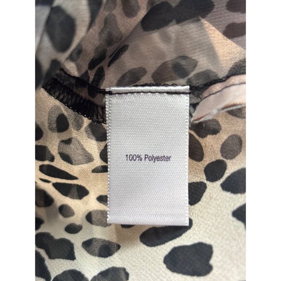 Jennifer Lopez Sheer Animal Print Blouse Open Back Long Sleeve Lightweight L - Picture 4 of 8